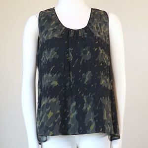 Sleeveless top in green/black Burberry check